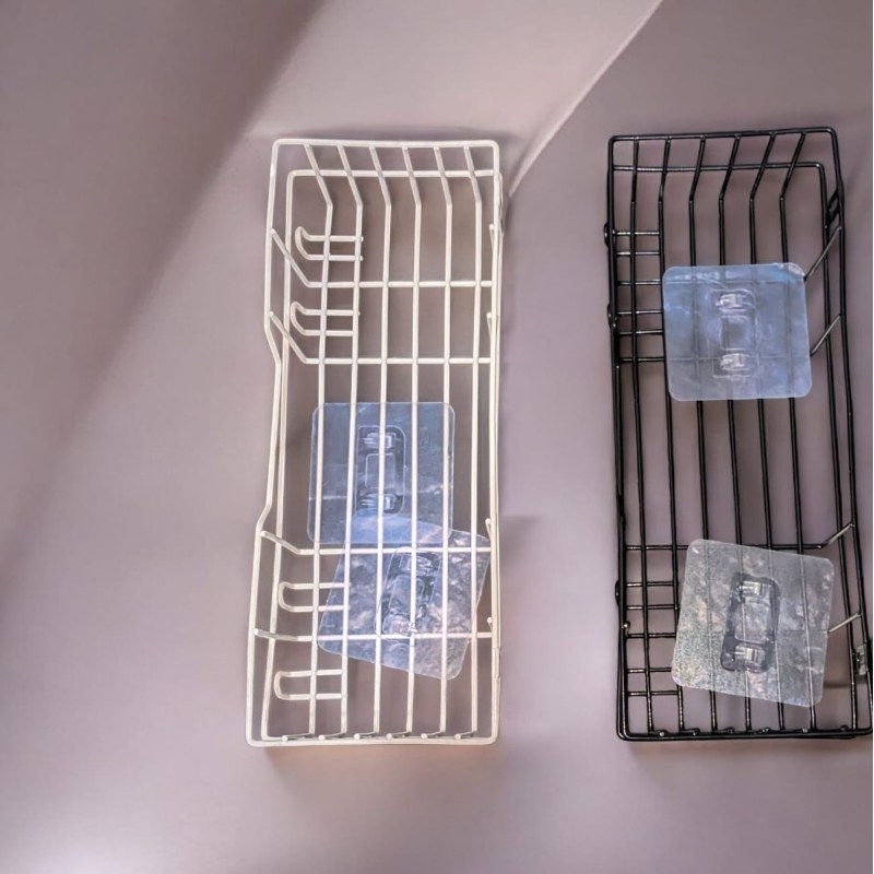 Self-Adhesive Wall-Mounted Storage Box  – No-Drill Shelf Organizer for Bathroom & Kitchen