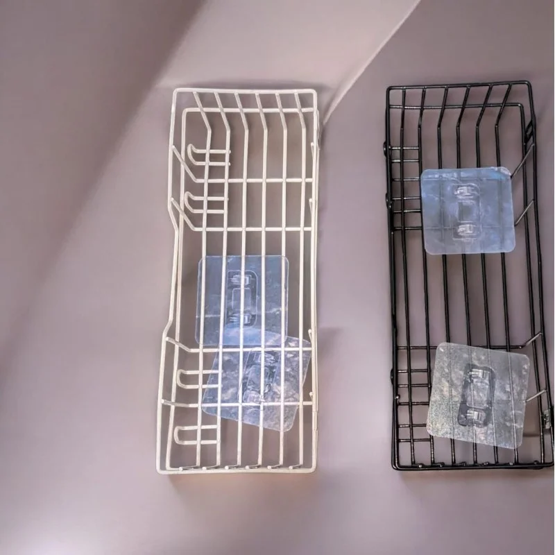 Self-Adhesive Wall-Mounted Storage Box  – No-Drill Shelf Organizer for Bathroom & Kitchen