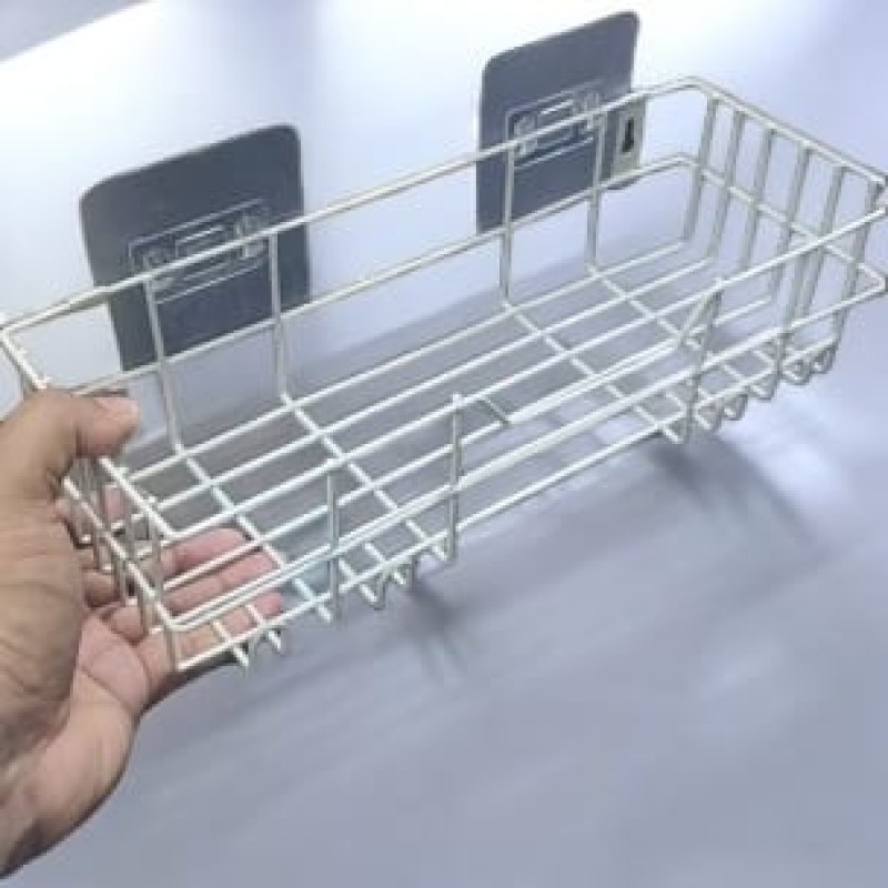 Self-Adhesive Wall-Mounted Storage Box  – No-Drill Shelf Organizer for Bathroom & Kitchen
