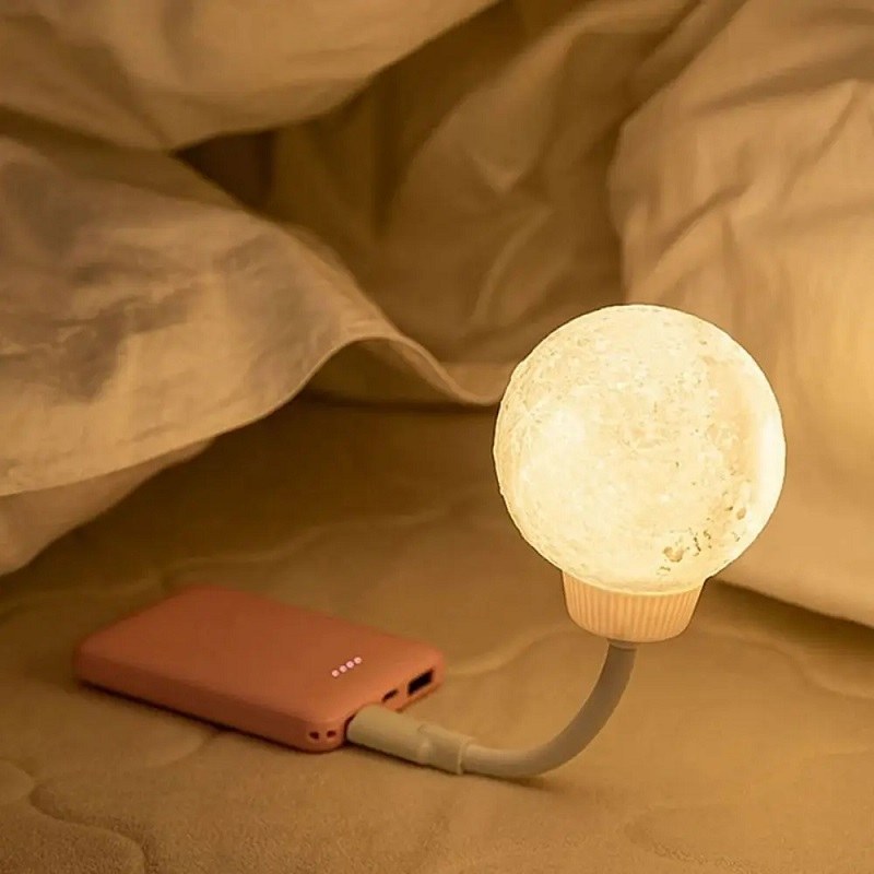 Smart Voice Control Moon Lamp 25cm – 3 Lighting Modes LED Night Light with Brightness, Color & Timer Control