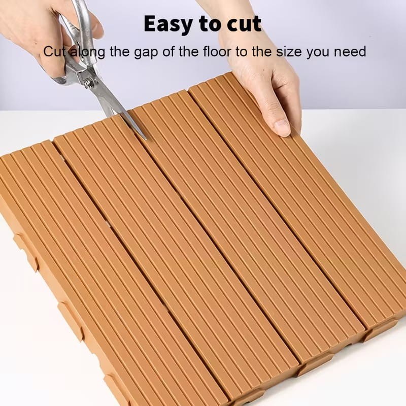 6Pcs Heavy Duty Interlocking Plastic Floor Tiles 12×12 Inch – Waterproof Modular Floor Mat