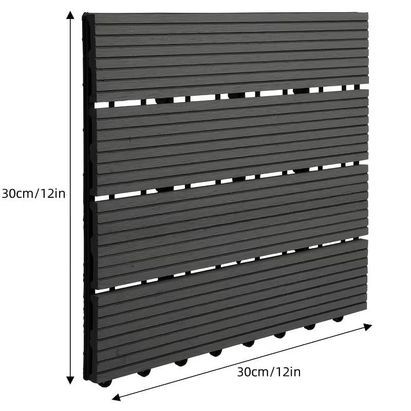 6Pcs Heavy Duty Interlocking Plastic Floor Tiles 12×12 Inch – Waterproof Modular Floor Mat