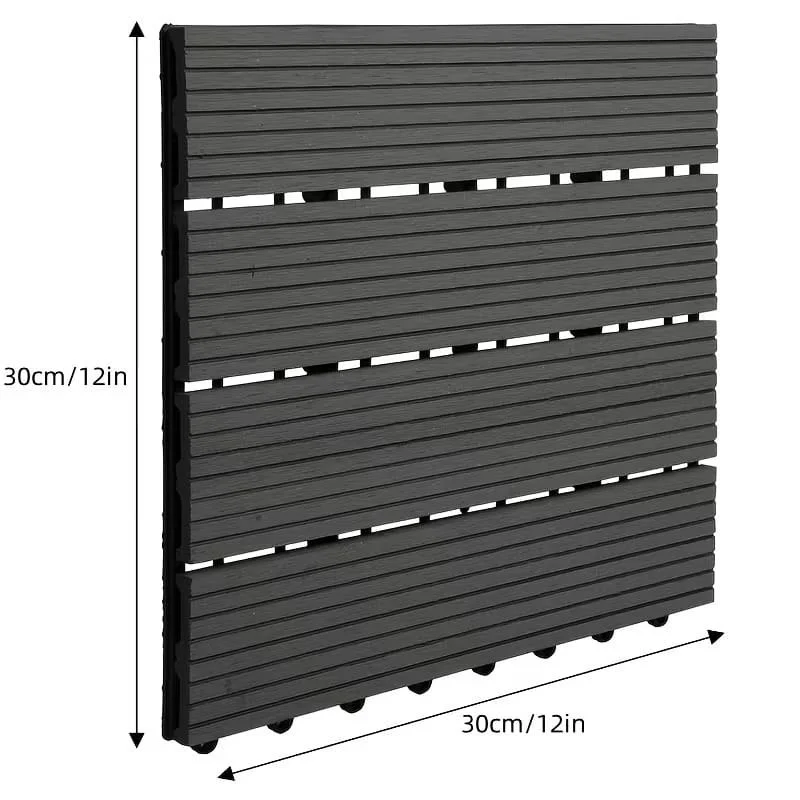 6Pcs Heavy Duty Interlocking Plastic Floor Tiles 12×12 Inch – Waterproof Modular Floor Mat