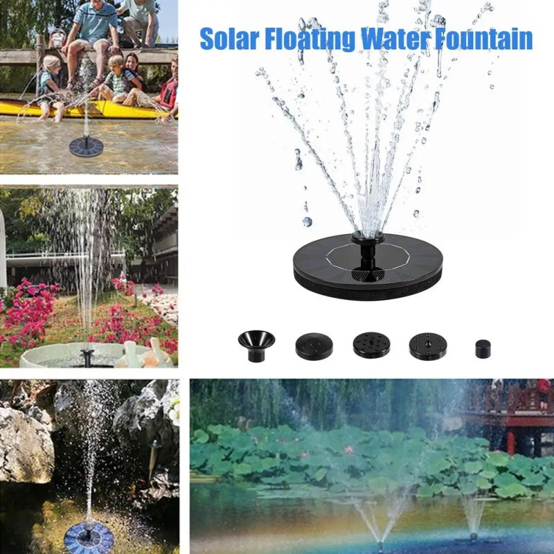 2.5W Solar Fountain Pump with 6 Nozzles – Floating Solar Water Pump