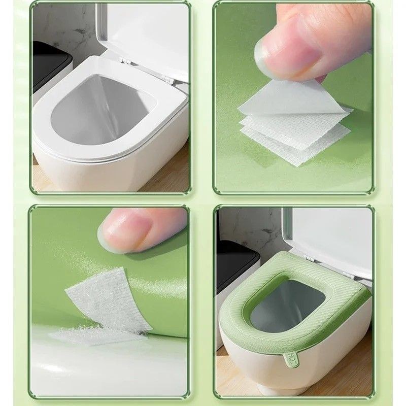 2pcs Waterproof Luxary Toilet Seat Cover – Soft, Washable & Warm Winter Toilet Cushion Combo-000929