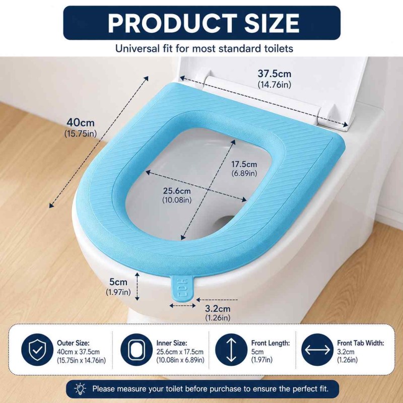 Waterproof Luxary Toilet Seat Cover – Soft, Washable & Warm Winter Toilet Cushion-000929