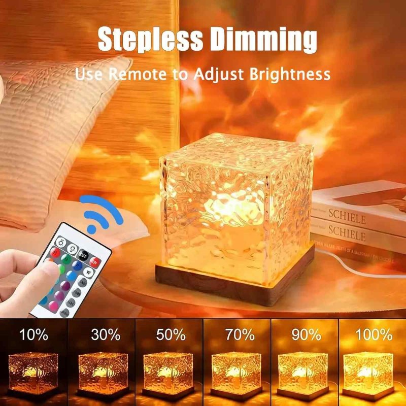 16 Color RGB Water Ripple Lamp with Remote | Rotating Dynamic Shadow Atmosphere Light-000961