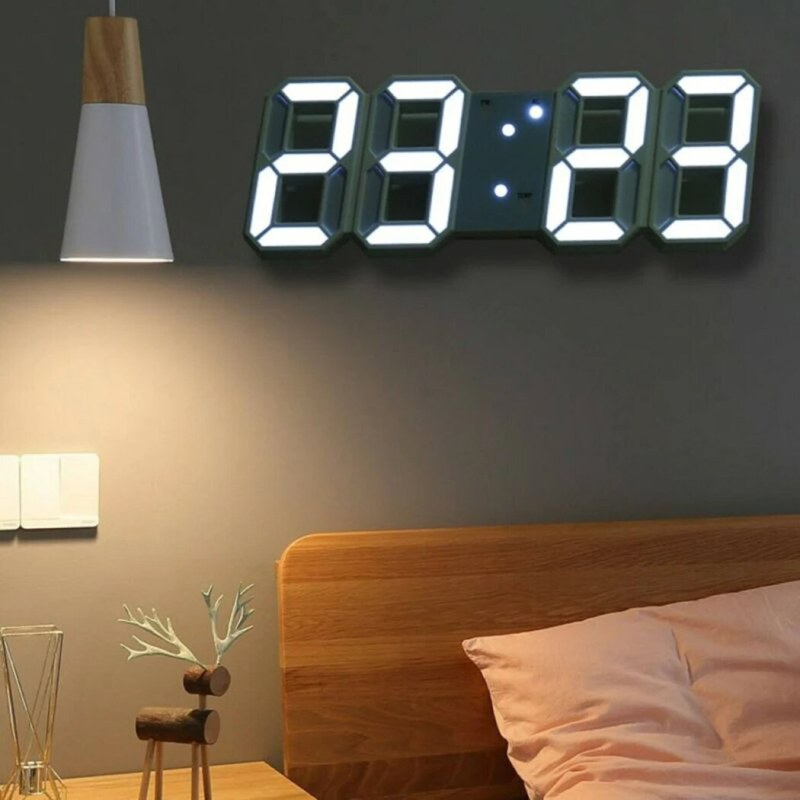 3D LED Digital Wall Clock with Night Mode – Adjustable Desk & Wall Clock