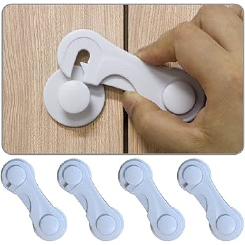5Pcs Baby Proof Safety Locks – Childproof Cabinet, Drawer, Door & Refrigerator Locks