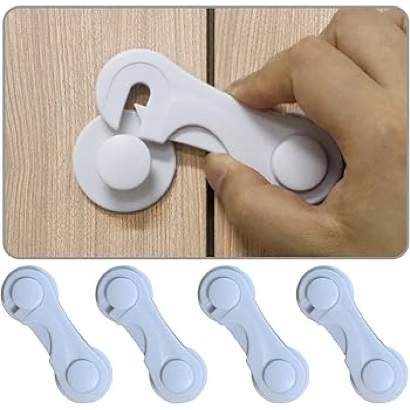 5Pcs Baby Proof Safety Locks – Childproof Cabinet, Drawer, Door & Refrigerator Locks