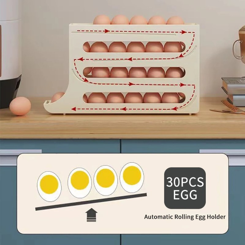 Large Capacity Auto Rolling Egg Storage Rack