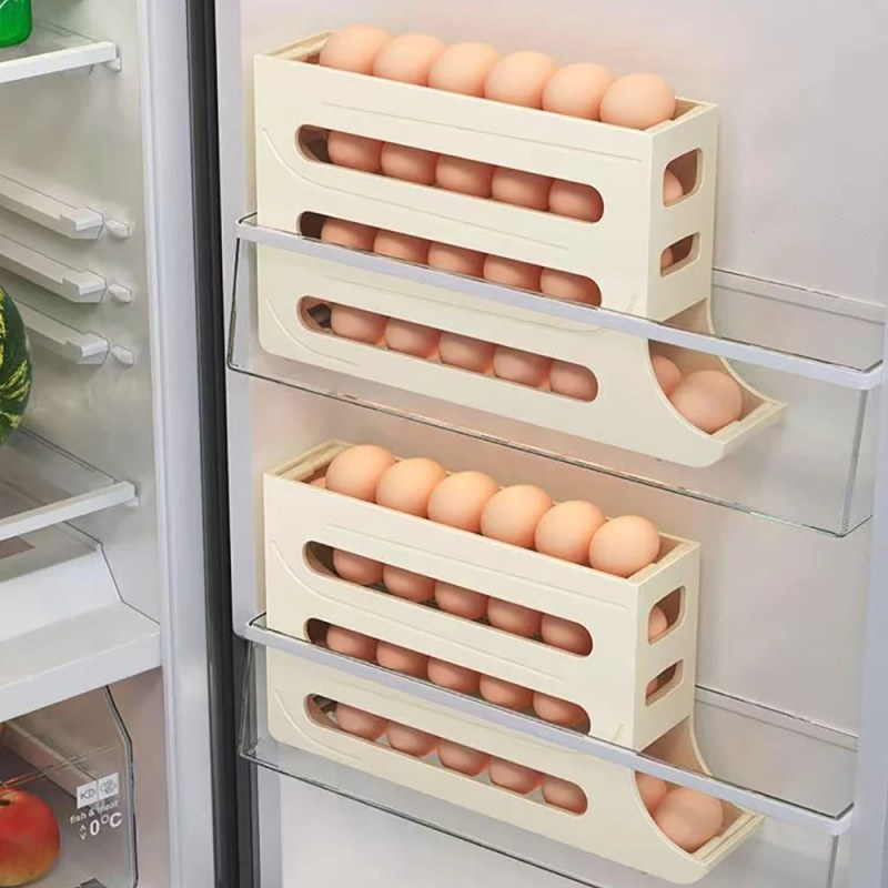 Large Capacity Auto Rolling Egg Storage Rack