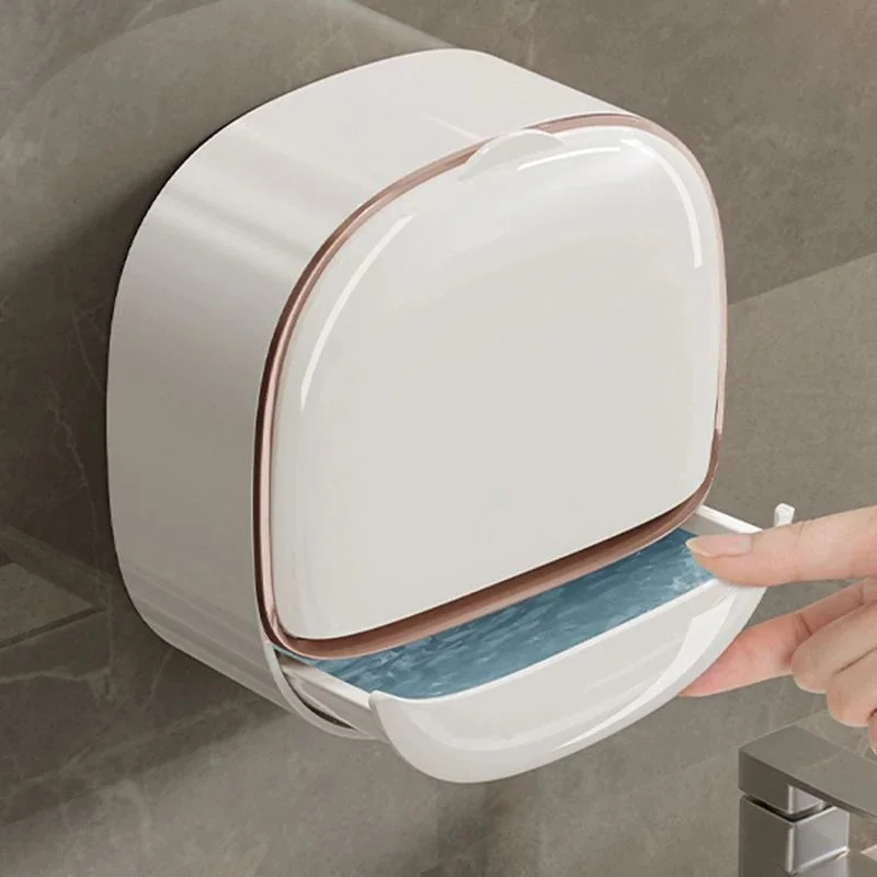 Wall Mounted Waterproof Soap Box with Lid | ABS Self-Draining Soap Dish & Storage Holder