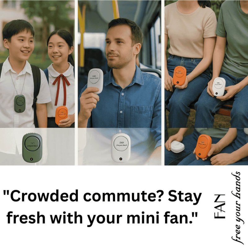 Portable Waist Hanging Mini Fan – USB Rechargeable Cooling Fan _000310