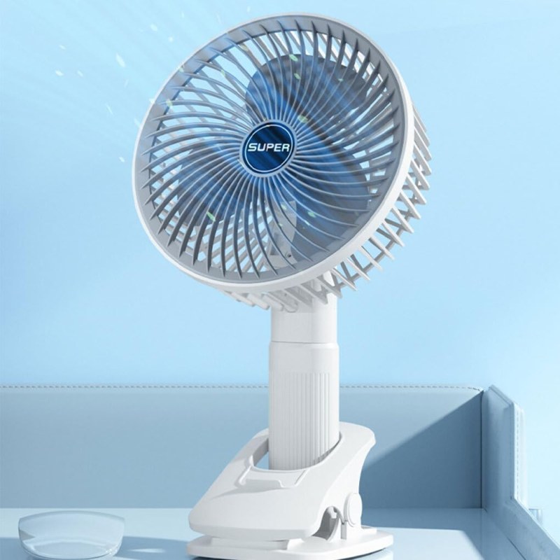 9-Inch Mini Folding Pedestal Fan | Portable USB Rechargeable Standing & Table Desk Fan