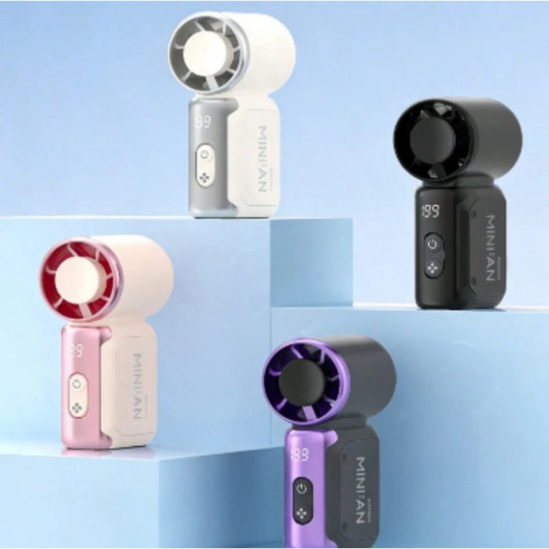 Portable Turbo Fan with LED Display | 5-Speed USB-C Rechargeable Pocket Fan