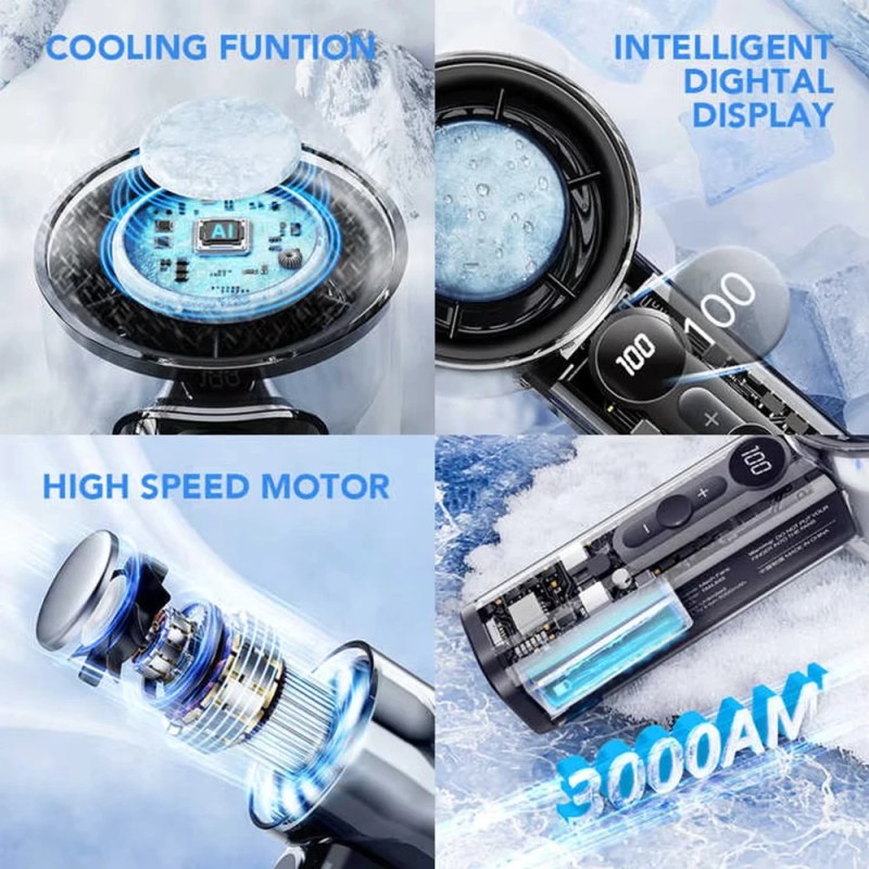 X05 Semiconductor Refrigeration Turbo Fan | High-Speed Handheld Fan 3000mAh