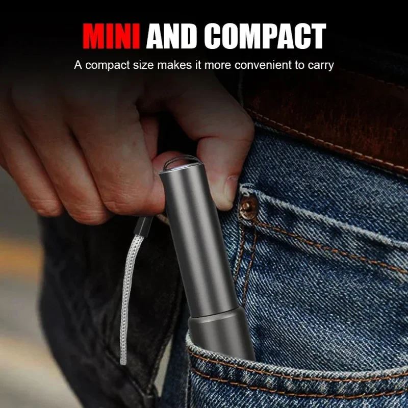 004 Mini Portable LED Flashlight USB Rechargeable Pocket Light-000971