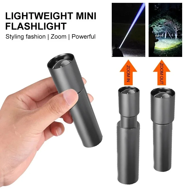 004 Mini Portable LED Flashlight USB Rechargeable Pocket Light-000971