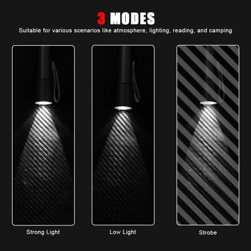 004 Mini Portable LED Flashlight USB Rechargeable Pocket Light-000971