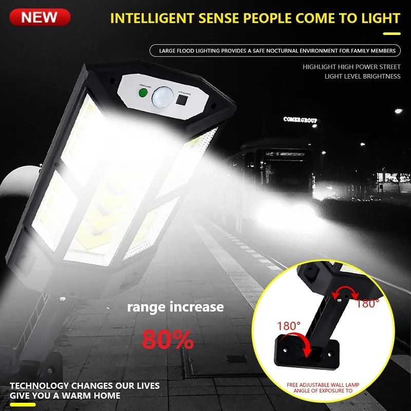 Lumen Powerful Solar LED Light Outdoor Motion Sensor 4 Mode Waterproof Solar Garden Light – 000989