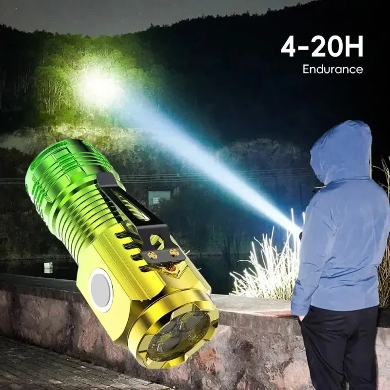Rechargeable Mini 3-LED Flashlight with Pen Clip & Magnetic Tail – USB Charging Portable Torch - 001004