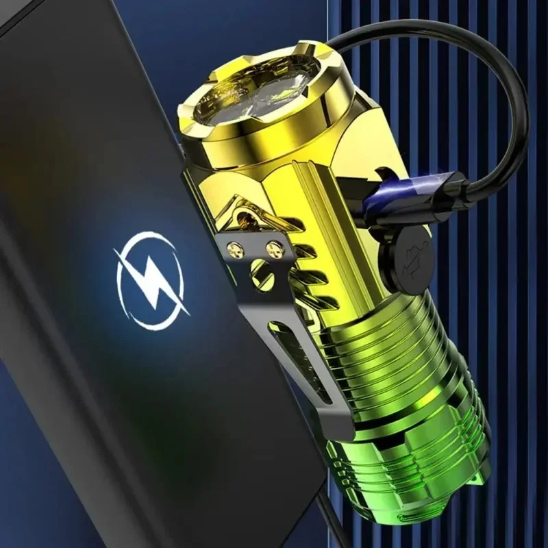 Rechargeable Mini 3-LED Flashlight with Pen Clip & Magnetic Tail – USB Charging Portable Torch - 001004