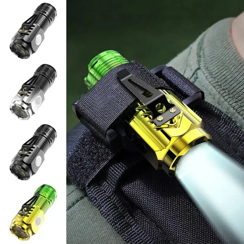 Rechargeable Mini 3-LED Flashlight with Pen Clip & Magnetic Tail – USB Charging Portable Torch - 001004