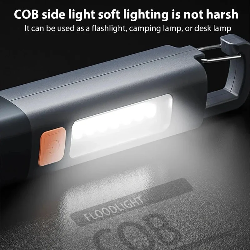 Super Bright COB LED Mini Flashlight – XPE Zoomable Rechargeable Waterproof Torch with Side Light