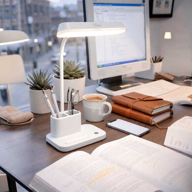 YG-T031C Rechargeable LED Folding Desk Lamp – Eye Protection Touch Dimming Reading & Study Table Light
