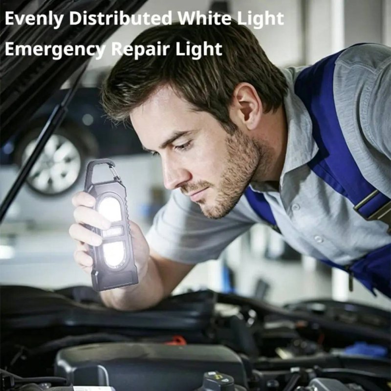 USB-C Rechargeable Keychain Flashlight | COB LED Pocket Work Light