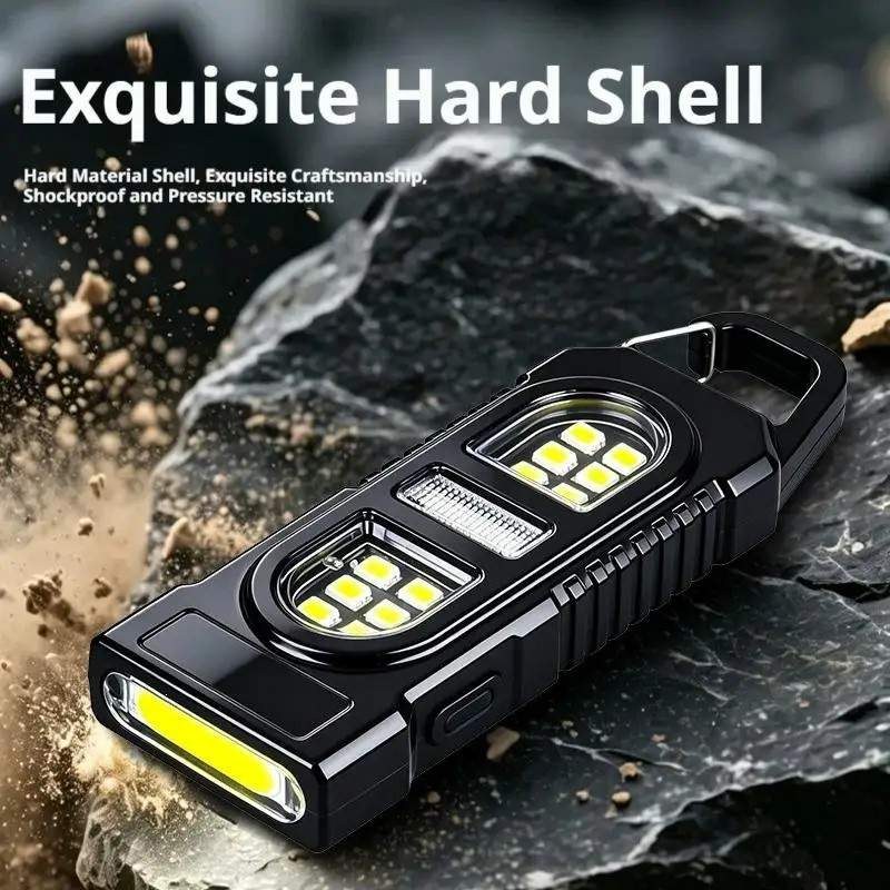USB-C Rechargeable Keychain Flashlight | COB LED Pocket Work Light