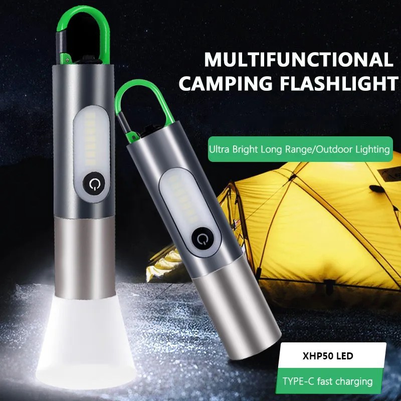 XST-836 XHP50 LED Rechargeable Flashlight | 1000LM Zoom Torch with COB Work Light