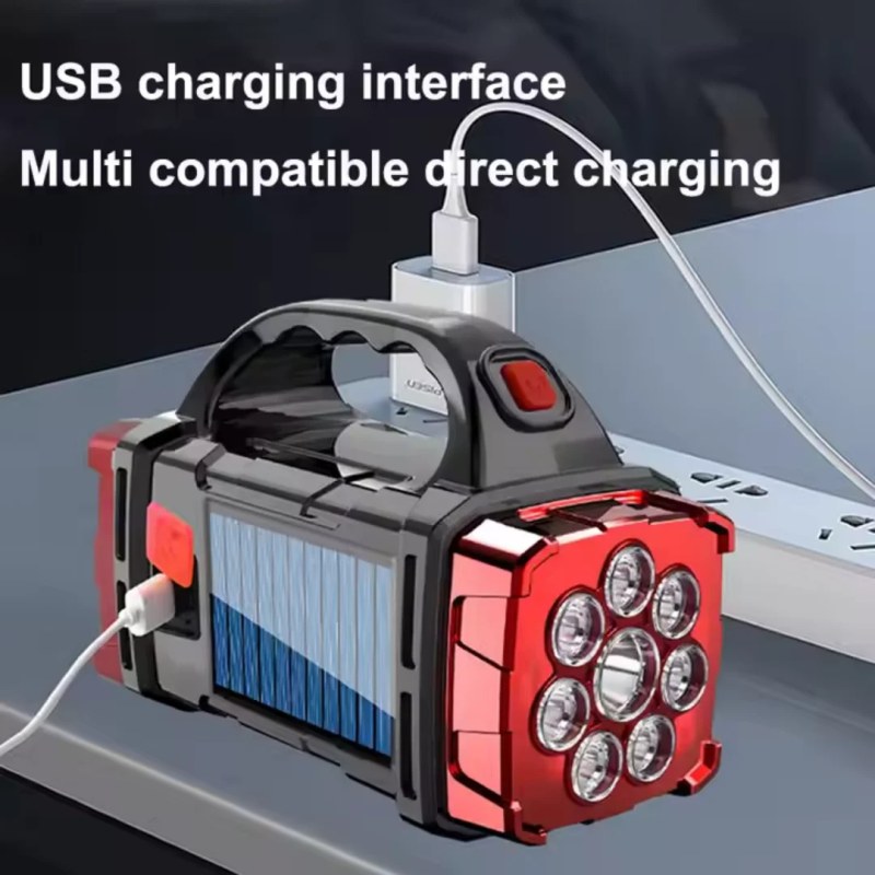 38W Portable Solar Spotlight LED Lantern with COB Light, USB Rechargeable & 5000mAh Power Bank HB-1678