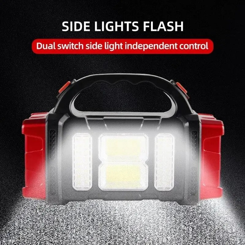 38W Portable Solar Spotlight LED Lantern with COB Light, USB Rechargeable & 5000mAh Power Bank HB-1678