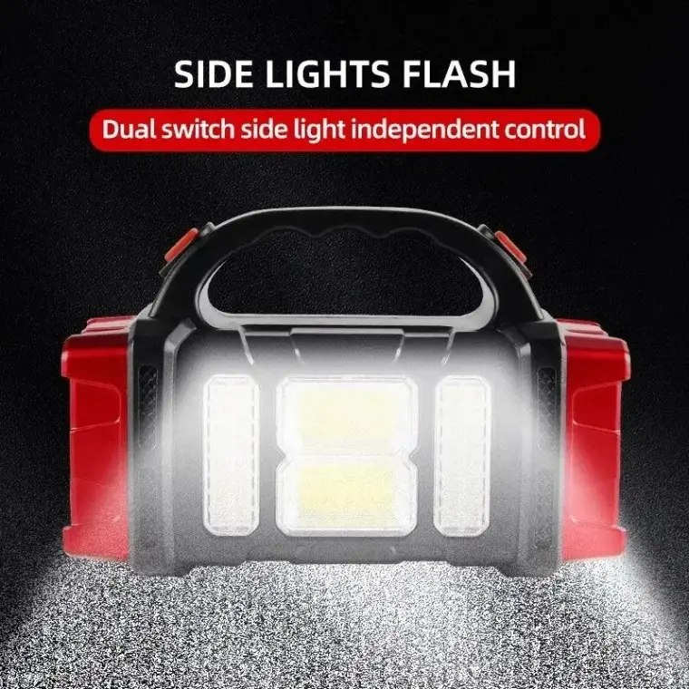 38W Portable Solar Spotlight LED Lantern with COB Light, USB Rechargeable & 5000mAh Power Bank HB-1678