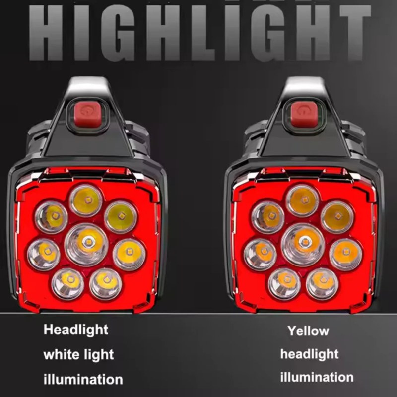 38W Portable Solar Spotlight LED Lantern with COB Light, USB Rechargeable & 5000mAh Power Bank HB-1678