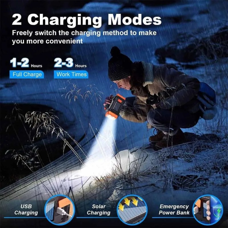 25W High Power COB Solar Searchlight USB Rechargeable Emergency Light HB-2678