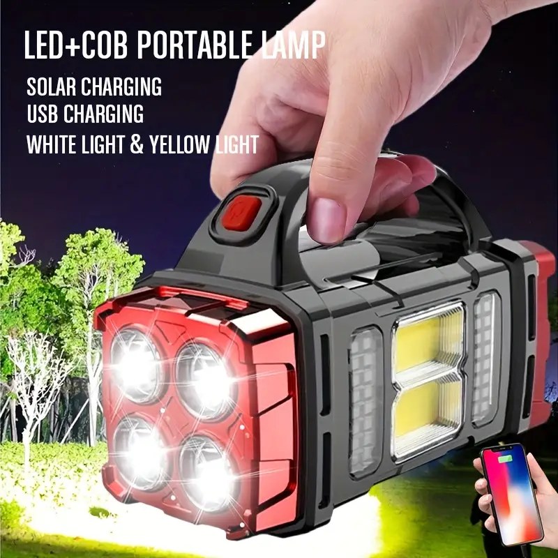 25W High Power COB Solar Searchlight USB Rechargeable Emergency Light HB-2678
