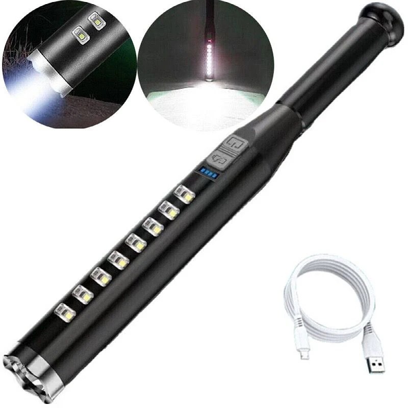3W High Power Rechargeable LED Flashlight with COB Light | Lightweight ABS Body USB Emergency Torch EBW2032