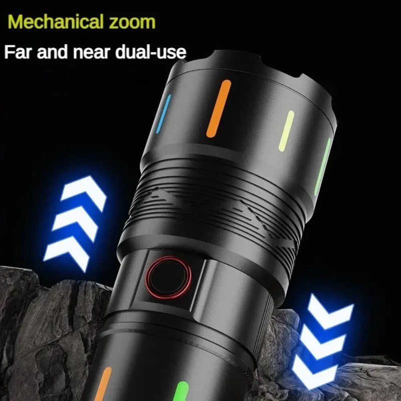 High Power Rechargeable LED Flashlight | 5 Modes Type-C Charging Torch Light