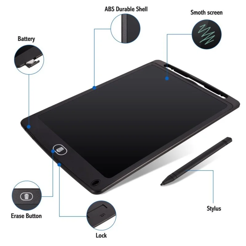 12 Inch LCD Writing Tablet – Kids Drawing & Writing Pad