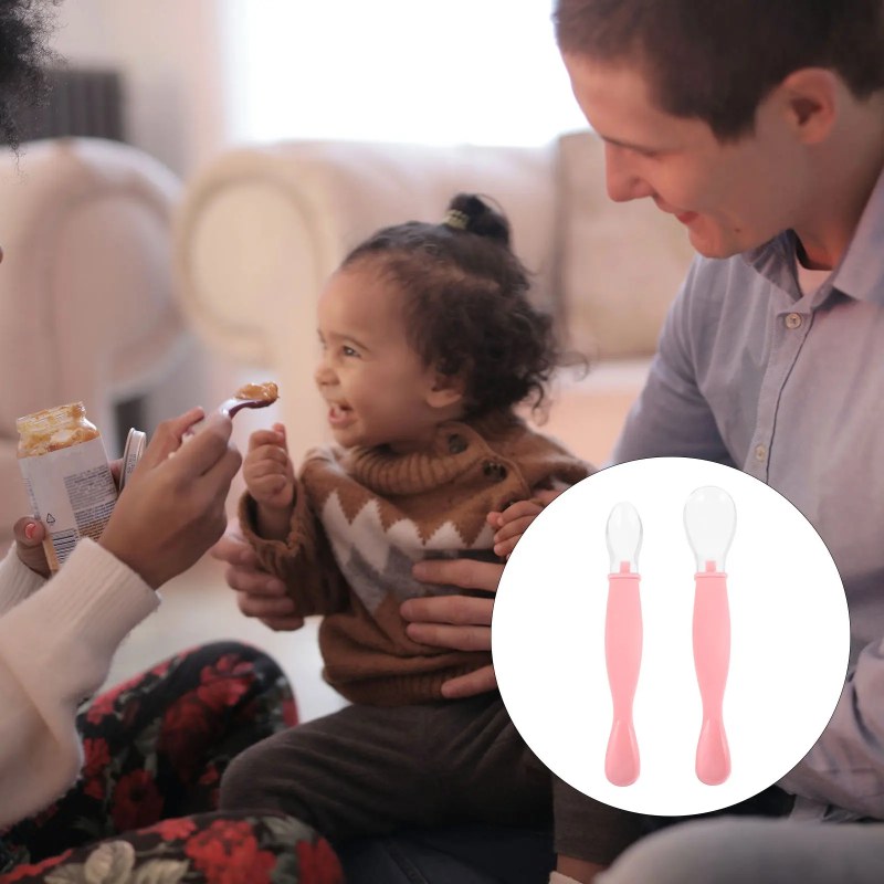 2-Piece Cute Baby Silicone Spoon Set – Soft Feeding Spoons for Infants & Toddlers