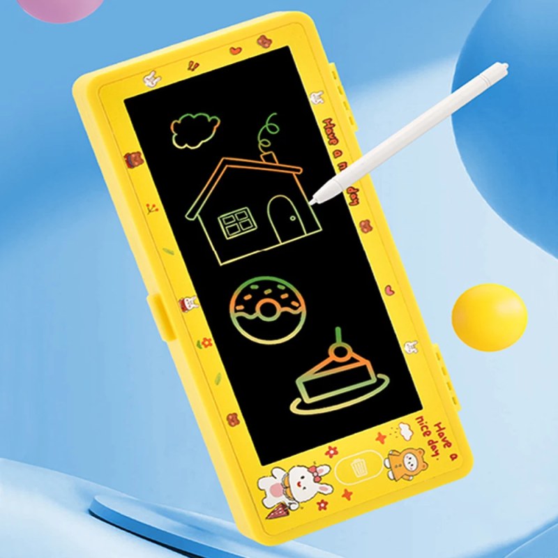 2-in-1 LCD Screen Pencil Case – Cute Large Capacity Pen Box & Reusable Writing Pad