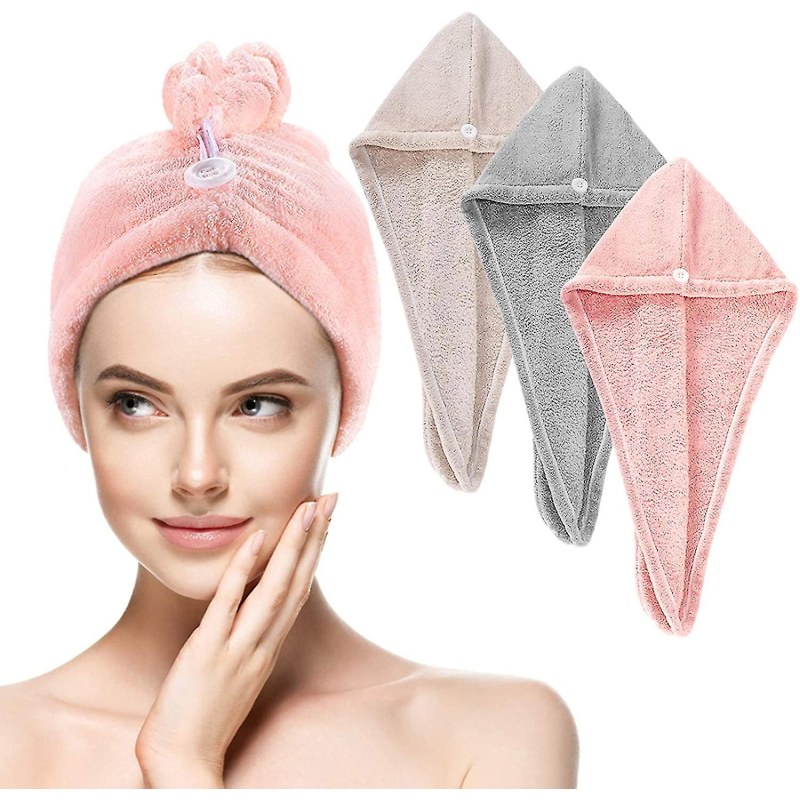 Microfiber Fast Dry Hair Cap | Quick Dry Bath Wrap Towel Hat for Women