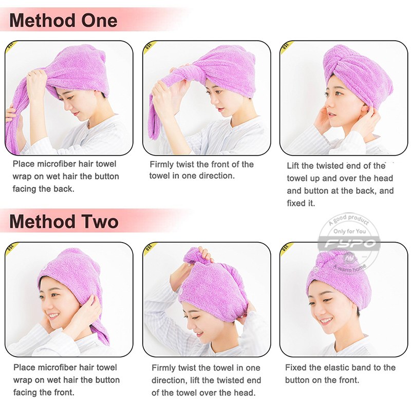 Microfiber Fast Dry Hair Cap | Quick Dry Bath Wrap Towel Hat for Women