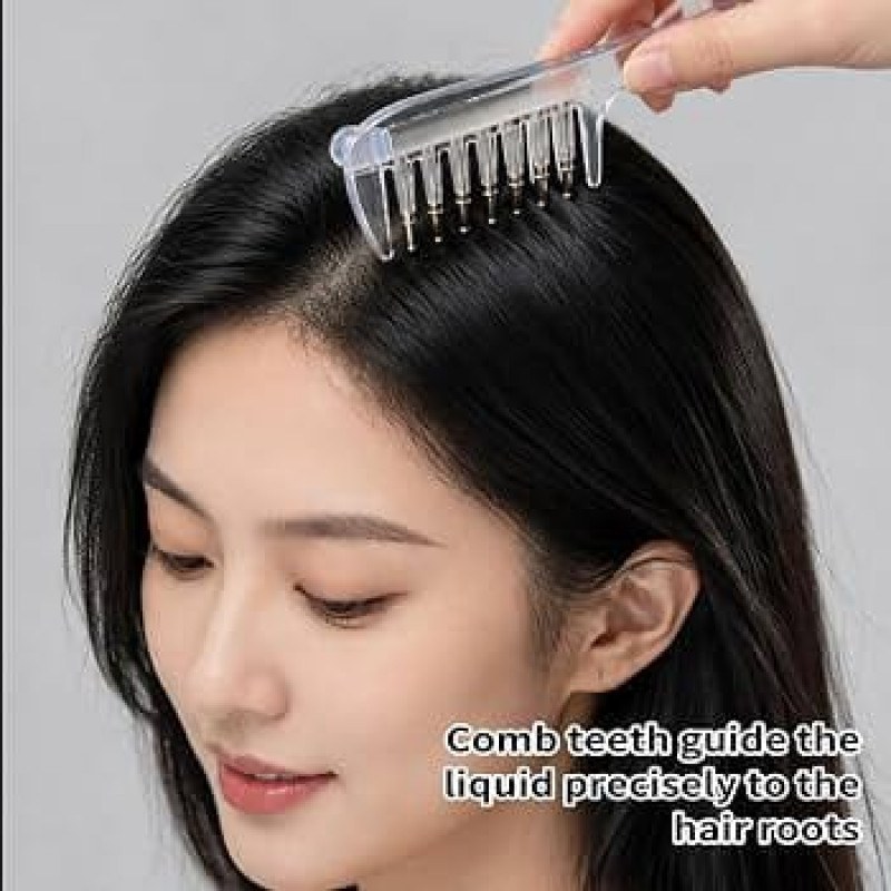 Portable Transparent Hair Root Comb Applicator | Scalp Massage Hair Oil & Serum Brush
