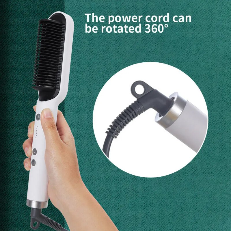 Professional Hot Comb Hair Straightener Brush | Anti-Scald Ceramic Heated Styling Comb