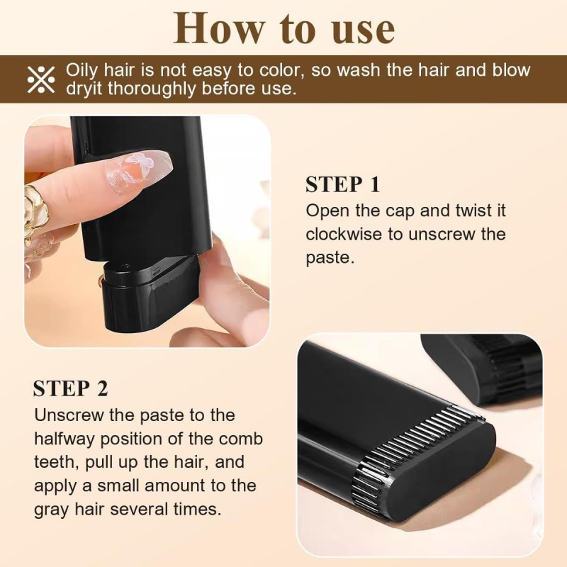 Temporary Hair Coloring Pen | Quick Hair Dye Touch-Up Pen with Long-Lasting Color