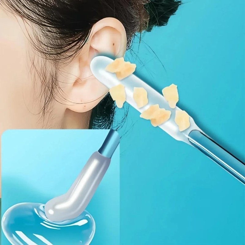 24 Pcs Reusable Silicone Sticky Ear Picks | Washable Ear Wax Remover for Adults & Kids